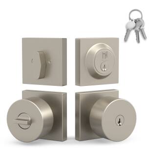 Mega Handles 652569233742-2 Suana Master 1 Entry and Deadbolt Combo in Satin Nickel