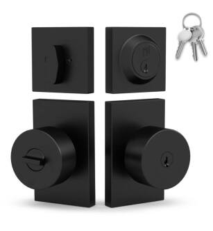 Mega Handles 652569233803-1 Laura Entry and Deadbolt Combo in Matte Black