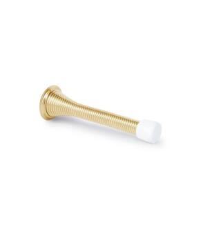 Mega Handles 717052436359 Spring Door Stopper in Satin Brass