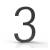 Mega Handles 793087679329 House Number 3 in Matte Black
