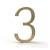 Mega Handles 793087679336 House Number 3 in Satin Brass