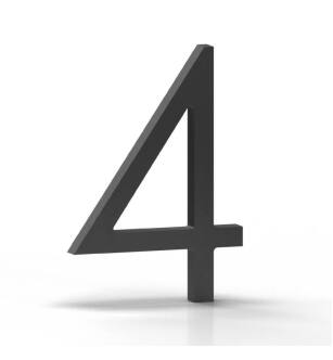 Mega Handles 793087679350 House Number 4 in Matte Black