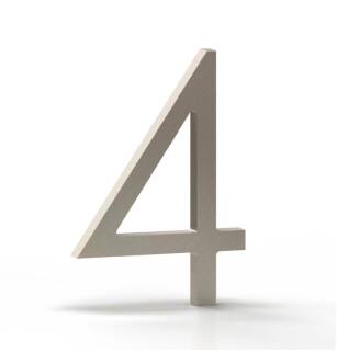 Mega Handles 793087679374 House Number 4 in Satin Nickel