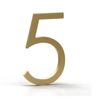 Mega Handles 793087679398 House Number 5 in Satin Brass