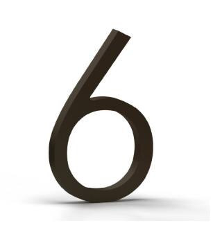 Mega Handles 793087679411 House Number 6 in Matte Black