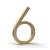 Mega Handles 793087679428 House Number 6 in Satin Brass