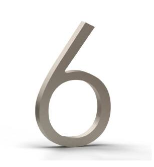 Mega Handles 793087679435 House Number 6 in Satin Nickel