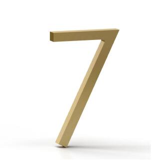 Mega Handles 793087679459 House Number 7 in Satin Brass