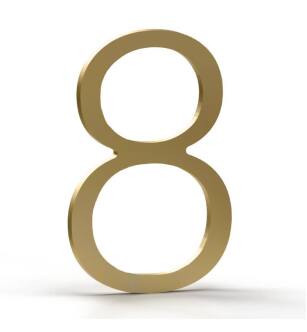 Mega Handles 793087679480 House Number 8 in Satin Brass