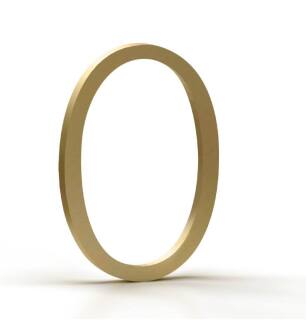 Mega Handles 793087679541 House Number 0 in Satin Brass