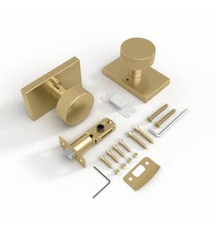 Mega Handles 793087680288 Ribba Privacy Door Knob in Satin Brass