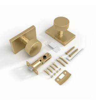 Mega Handles 793087680295 Ribba Passage Door Knob in Satin Brass