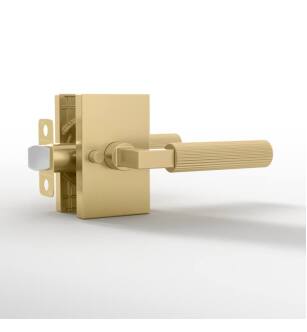 Mega Handles 793087680578 Ridge Privacy Door Knob in Satin Brass