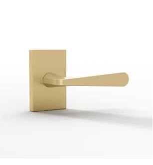 Mega Handles 793087680424 Serrano Dummy 2 Pack Door Handles in Satin Brass