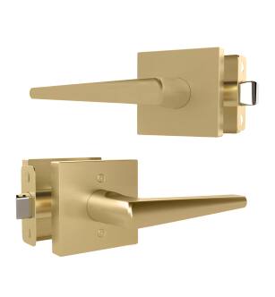 Mega Handles 850020756087 Schein Passage in Satin Brass