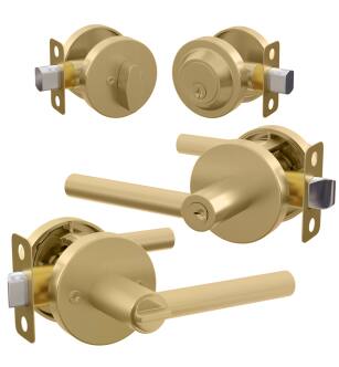 Mega Handles END6SB Raegen Combo Sb in Satin Brass/Gold