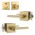 Mega Handles PE3CSB-M1 Prime Entry Combo Sb Master 1 Us4 in Satin Brass/Gold