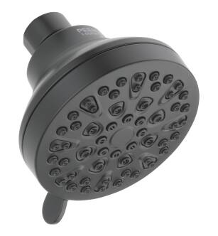 Peerless Universal Showering Components 76438BL 4-Setting Shower Head in Matte Black