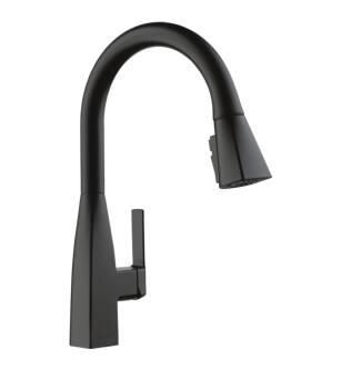Peerless Xander® P7919LF-BL-1.0 Single Handle Pulldown Kitchen Four Hole Deck Mount in Matte Black