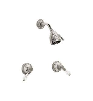 Phylrich K3180 Louis XIV Cut Crystal Two Lever Handle Shower Set