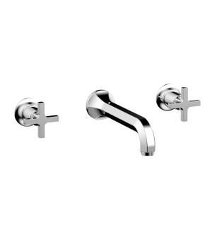 Phylrich 501-56/026 Hex Modern 8 1/4" Two Cross Handle Widespread/Wall Mount Roman Tub Faucet in Chrome