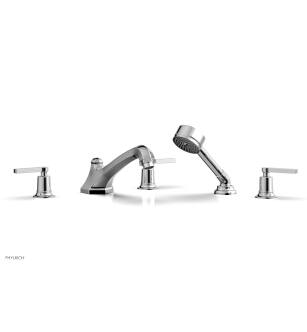 Phylrich 501-49/026 Hex Modern 9 1/2" Three Lever Handle Widespread/Deck Mounted Roman Tub Faucet with Handshower in Chrome