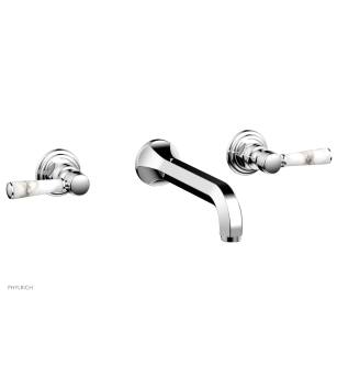 Phylrich 500-58/026 Hex Traditional 8 1/4" Two Marble Lever Handle Widespread/Wall Mount Roman Tub Faucet in Chrome