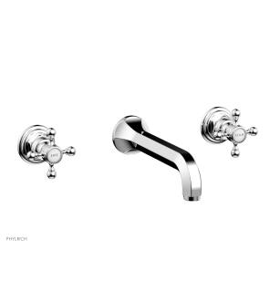 Phylrich 500-56/026 Hex Traditional 8 1/4" Two Cross Handle Widespread/Wall Mount Roman Tub Faucet in Chrome