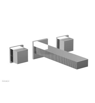 Phylrich 291-59/026 Stria 8 3/4" Two Cube Handle Widespread/Wall Mount Roman Tub Faucet in Chrome