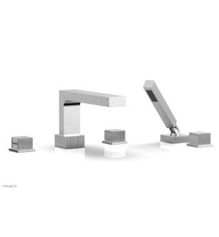 Phylrich 291-51/026 Stria 10 1/4" Three Cube Handle Widespread/Deck Mounted Roman Tub Faucet with Handshower in Chrome
