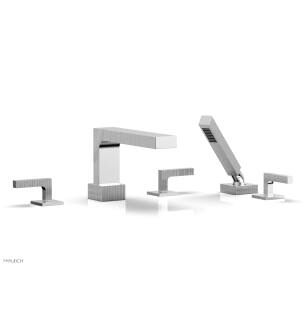 Phylrich 291-49/026 Stria 11" Three Lever Handle Widespread/Deck Mounted Roman Tub Faucet with Handshower in Chrome