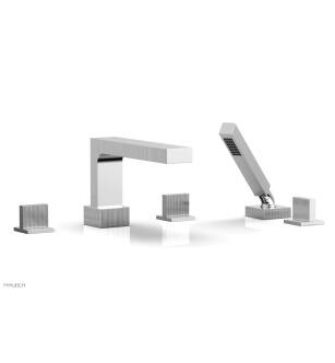 Phylrich 291-48/026 Stria 10 1/4" Three Blade Handle Widespread/Deck Mounted Roman Tub Faucet with Handshower in Chrome