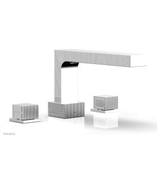 Phylrich 291-43/026 Stria 10 1/4" Two Cube Handle Widespread/Deck Mounted Roman Tub Faucet in Chrome