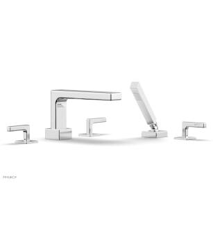 Phylrich 290-49/026 Mix 11" Three Lever Handle Widespread/Deck Mounted Roman Tub Faucet with Handshower in Chrome