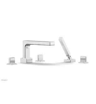 Phylrich 290-48/026 Mix 10 1/4" Three Blade Handle Widespread/Deck Mounted Roman Tub Faucet with Handshower in Chrome