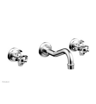 Phylrich 163-56/026 Couronne 9" Two Cross Handle Widespread/Wall Mount Roman Tub Faucet in Chrome