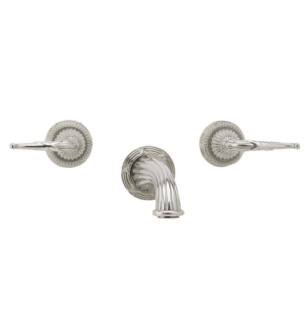 Phylrich K1137 Ribbon & Reed 8 3/8" Two Lever Handle Widespread/Wall Mount Roman Tub Faucet in Chrome