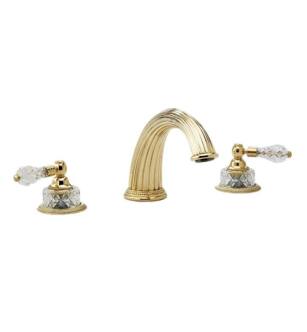 Phylrich K1181P Regent Cut Crystal 11 5/8" Two Lever Handle Widespread/Deck Mounted Roman Tub Faucet in Chrome