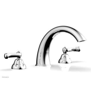 Phylrich D1202T/026 Revere & Savannah 11 3/8" Two Curved Lever Handle Widespread/Deck Mounted High Spout Roman Tub Faucet in Chrome