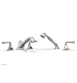 Phylrich K2104L1/26D Amphora 8 1/8" Three Ribbon Lever Handle Widespread/Deck Mounted Roman Tub Faucet with Handshower in Chrome