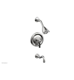 Phylrich 161-28/26D Henri Marble Lever Handle Pressure Balance Tub and Shower Set with Round Trim in Chrome