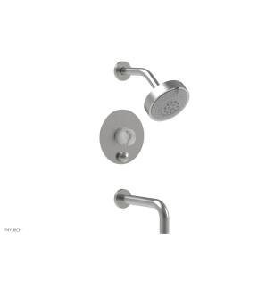 Phylrich 230-28/26D Basic II Marble Handle Pressure Balance Tub and Shower Set in Chrome