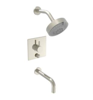 Phylrich 230S-29 Basic II Lever Handle Pressure Balance Tub and Shower Set with Square Trim in Chrome