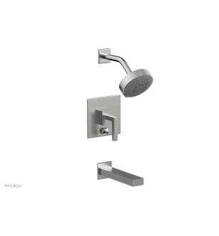 Phylrich 291-27/26D Stria 8 5/8" Lever Handle Pressure Balance Tub and Shower Set in Chrome