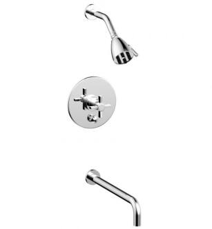 Phylrich DPB2137 Basic Blade Cross Handle Pressure Balance Tub and Shower Set