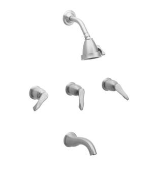 Phylrich K2105 Amphora Flair Handles Thermostatic Tub and Shower Set in Chrome