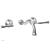 Phylrich 207-11/26D Phylrich Beaded 4" Double Lever Handle Wall Mount Bathroom Sink Faucet in Chrome