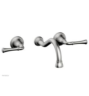 Phylrich 208-11/26D Coined 9 1/8" Double Lever Handle Wall Mount Bathroom Sink Faucet in Chrome