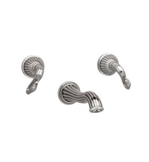 Phylrich WL123 Swan 9 3/8" Double Swan Lever Handle Wall Mount Bathroom Sink Faucet in Chrome