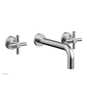 Phylrich DWL134/26D Basic 8" Double Tubular Cross Handle Wall Mount Bathroom Sink Faucet in Chrome